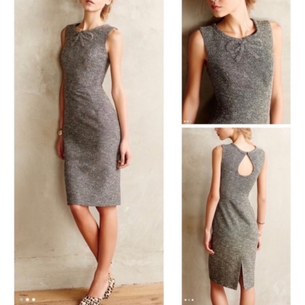 Anthropologie Paper Crown Tweed Sheath Dress- size 4